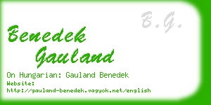 benedek gauland business card